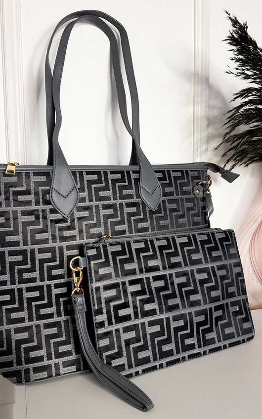 Jemma Faux Leather Shoulder Bag with Print Design Jemma Faux Leather Shoulder Bag with Print Design