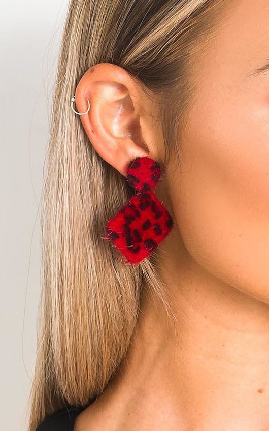 Jen Leopard Print Fuzzy Earrings Jen Leopard Print Fuzzy Earrings