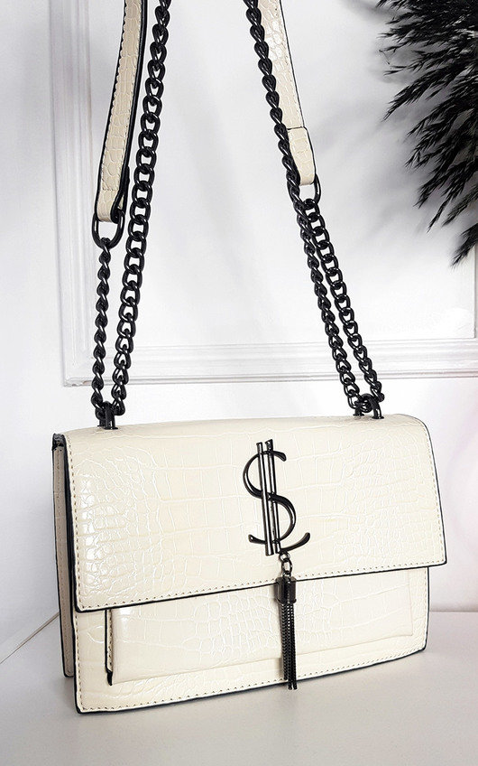 Jenny Croc Print Bag with Metal Chain Detail Jenny Croc Print Bag with Metal Chain Detail