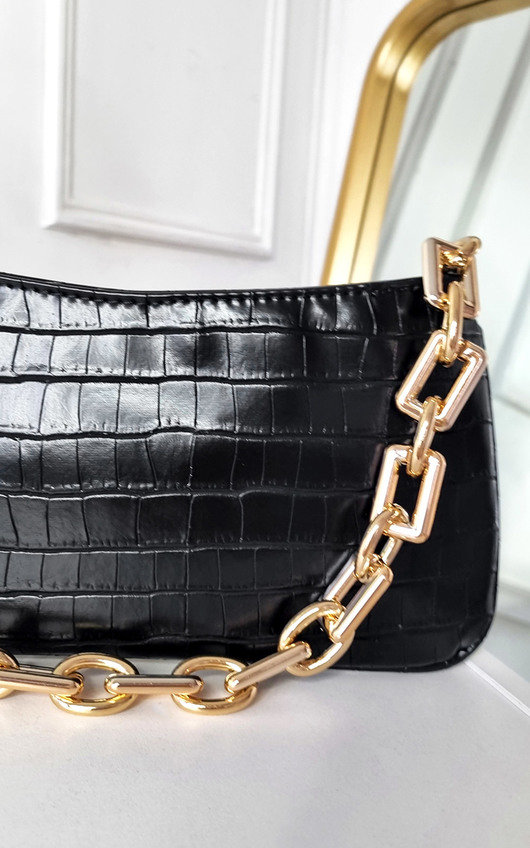 Kayla Faux Leather Chain Detail Handbag