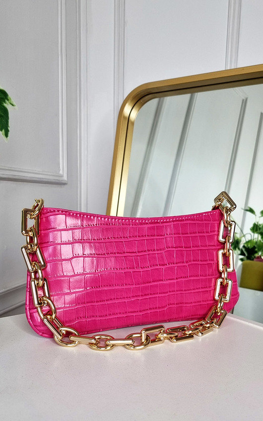 Kayla Faux Leather Chain Detail Handbag Kayla Faux Leather Chain Detail Handbag