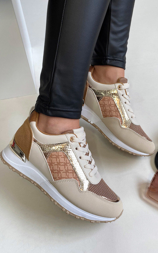 Kenzie Chunky Trainers with Metallic Detail Kenzie Chunky Trainers with Metallic Detail