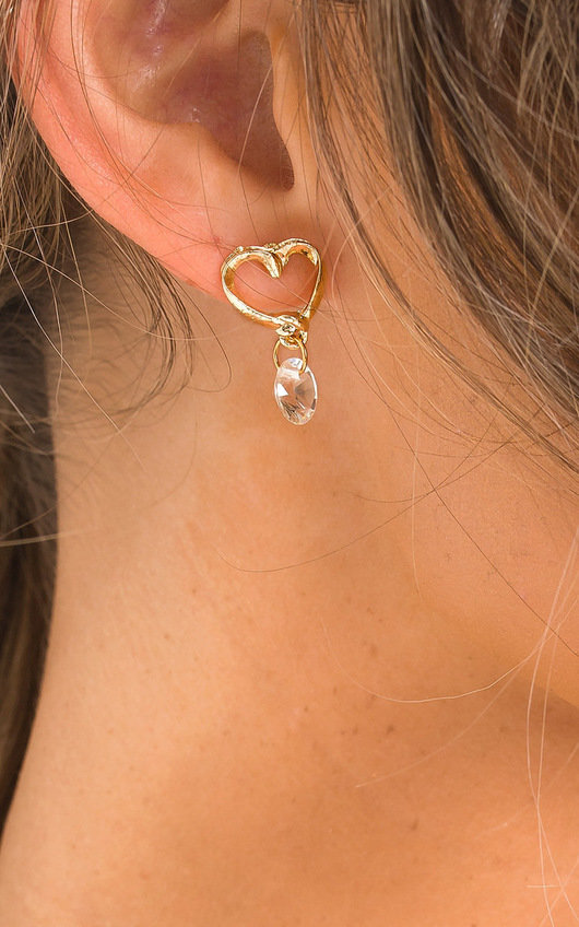 Kiki Heart Drop Diamante Earrings Kiki Heart Drop Diamante Earrings