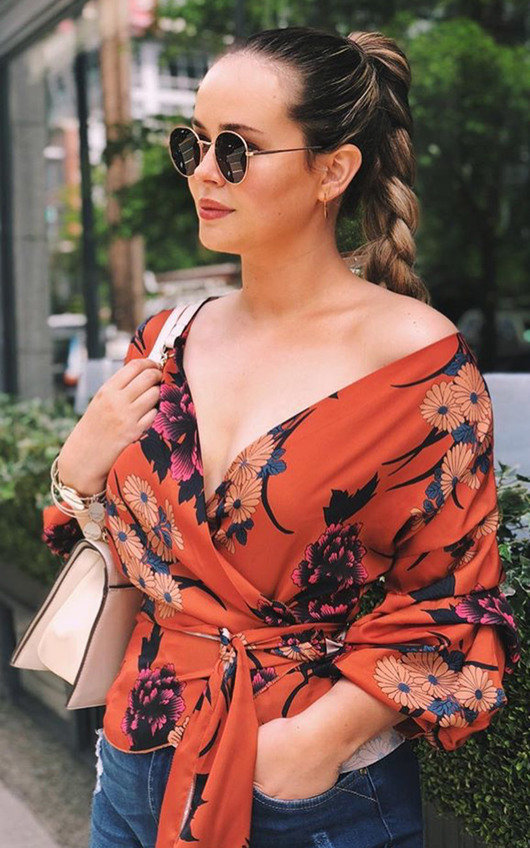 Kylie Floral Ruffled Kimono Wrap Top Kylie Floral Ruffled Kimono Wrap Top
