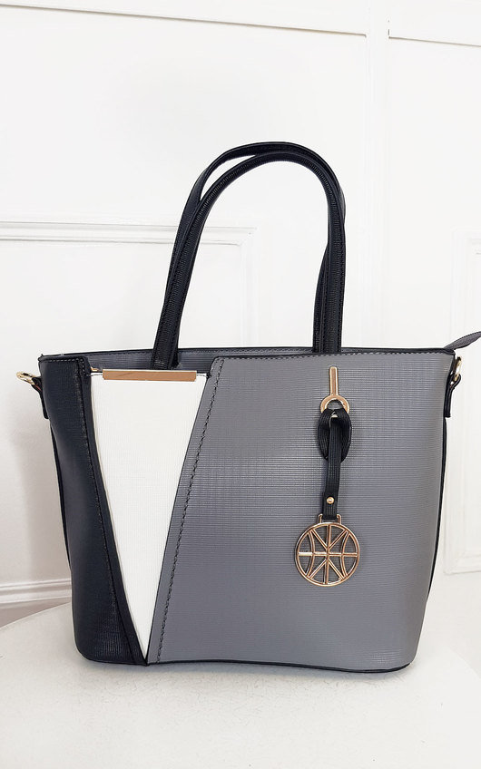 Layla Two Tone Faux Leather Handbag Layla Two Tone Faux Leather Handbag