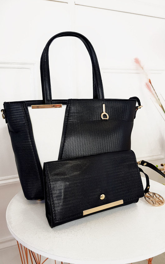 Layla Two Tone Faux Leather Handbag Layla Two Tone Faux Leather Handbag