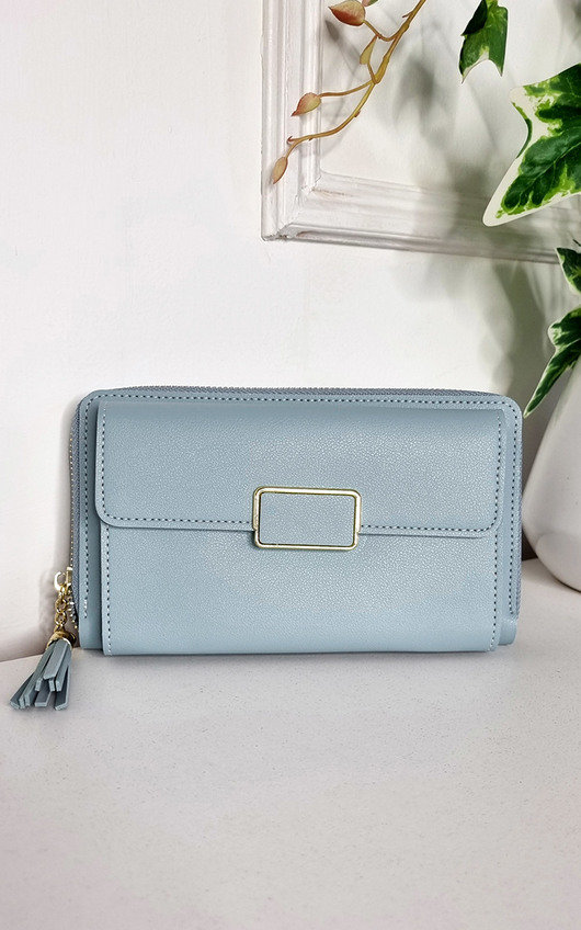 Leah Faux Leather Zip Detail Clutch Leah Faux Leather Zip Detail Clutch