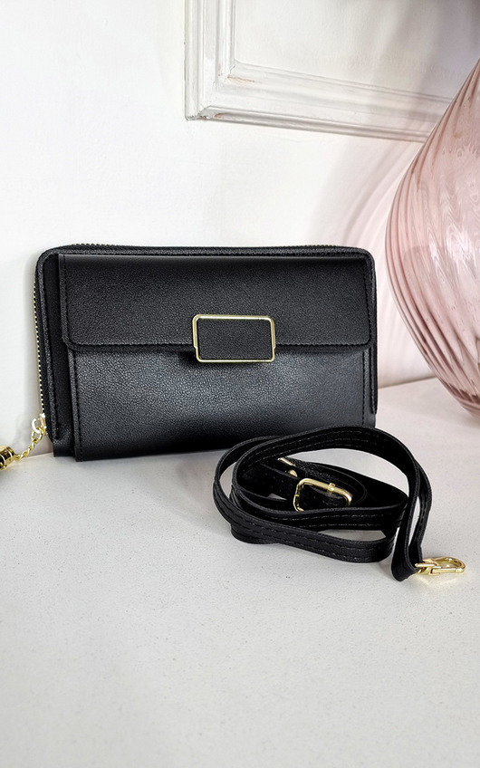 Leah Faux Leather Zip Detail Clutch Leah Faux Leather Zip Detail Clutch