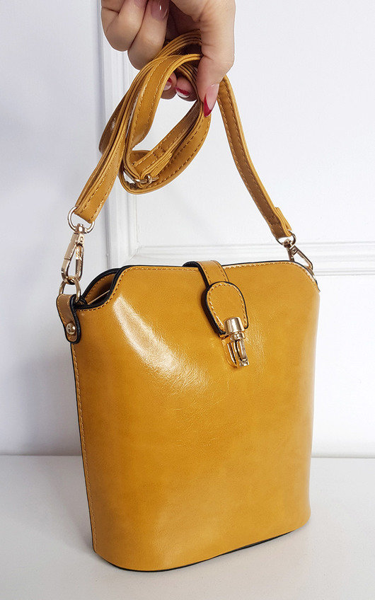 Lily Faux Leather Crossbody Bag with Gold Detail and Adjustable Strap