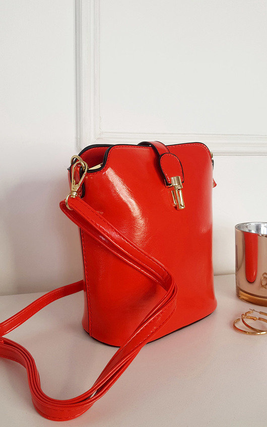 Lily Faux Leather Crossbody Bag with Gold Detail and Adjustable Strap Lily Faux Leather Crossbody Bag with Gold Detail and Adjustable Strap