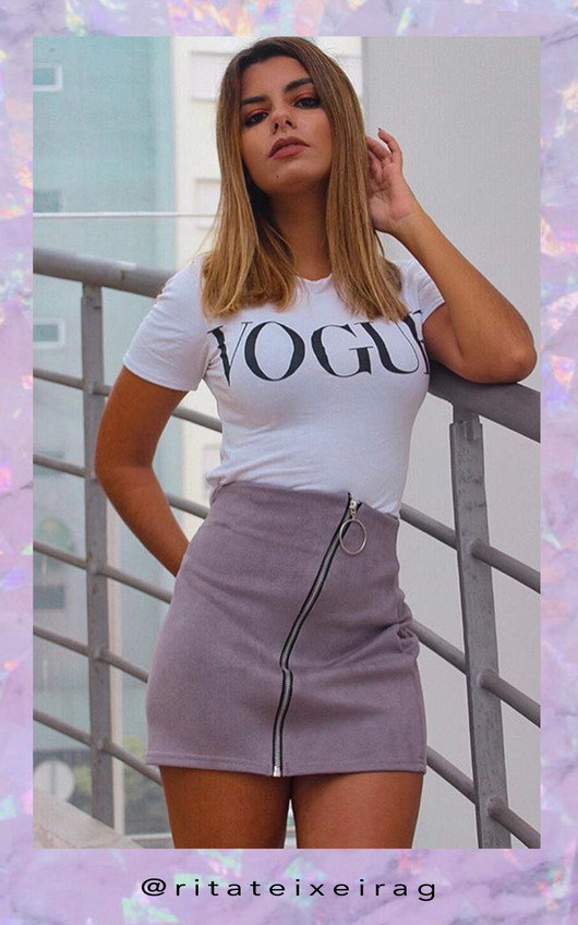 Lo Zipped Faux Suede Skirt Lo Zipped Faux Suede Skirt