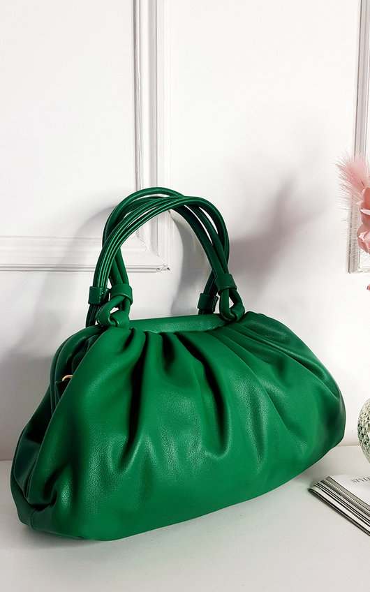 Lola Faux Leather Bag with Handle Detail Lola Faux Leather Bag with Handle Detail