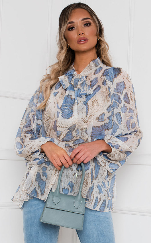Marcella Tie Neck Shirt Top Marcella Tie Neck Shirt Top