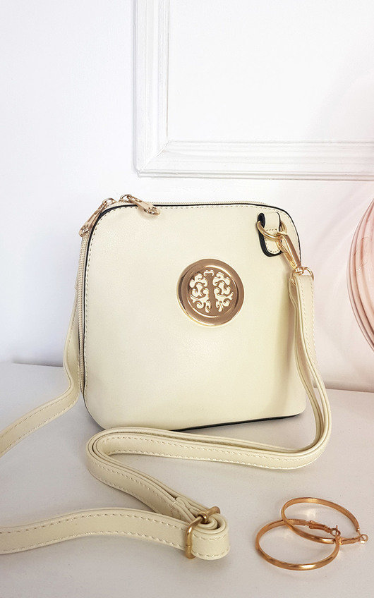 Maria Faux Leather Crossbody Bag with Gold Detail Maria Faux Leather Crossbody Bag with Gold Detail