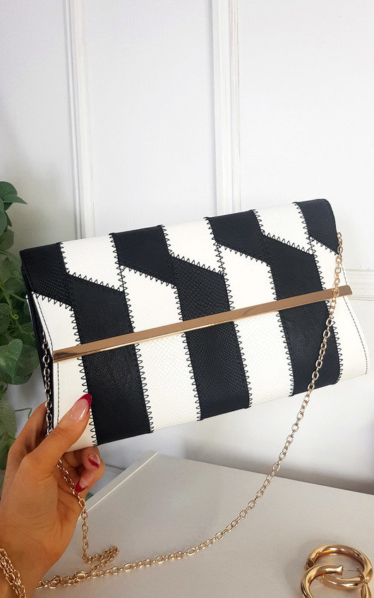 Michelle Stripe Print Clutch Bag Michelle Stripe Print Clutch Bag