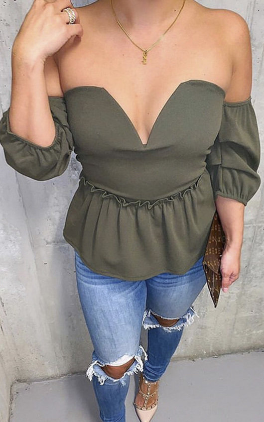 Miley Peplum Off Shoulder Top Miley Peplum Off Shoulder Top