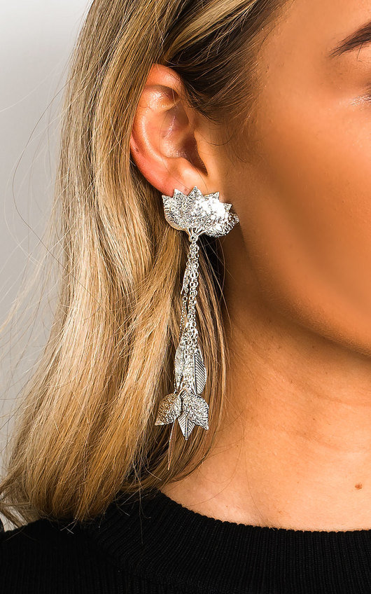 Nalia Leaf Statement Drop Earrings 