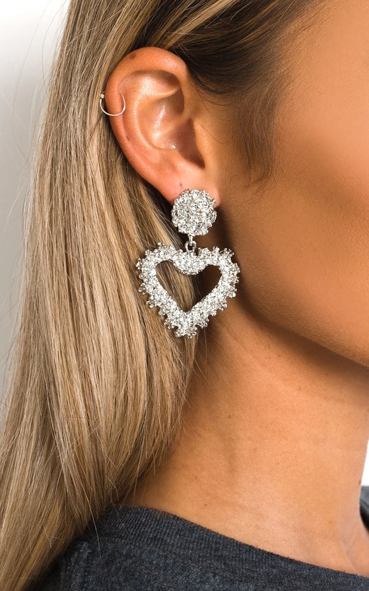 Nascera Statement Heart Earrings 