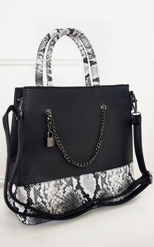 Nia Two Tone Snake Print Handbag Nia Two Tone Snake Print Handbag