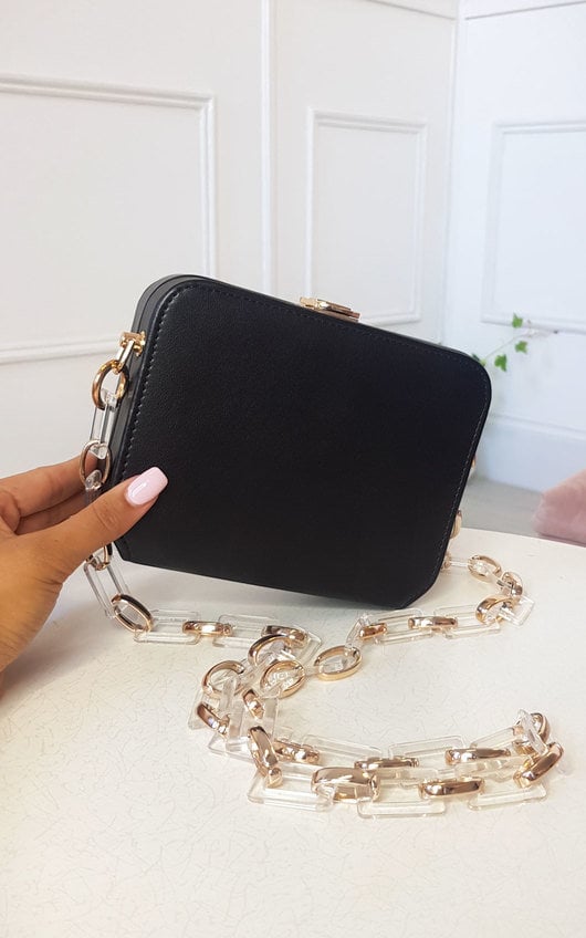 Nic Faux Leather Box Clutch Bag