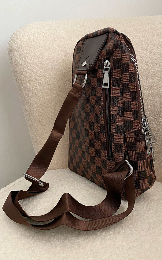 Nora Faux Leather Checked Backpack Bag Nora Faux Leather Checked Backpack Bag