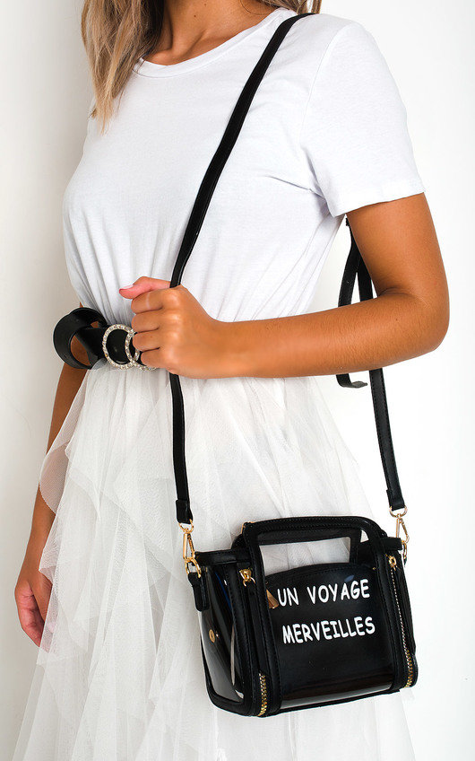 Pollie Clear Slogan Handbag Pollie Clear Slogan Handbag