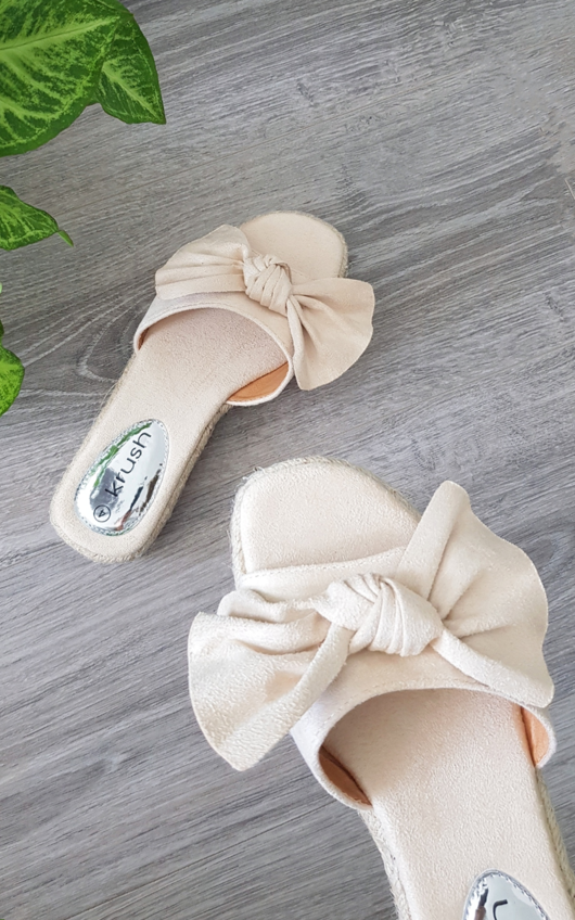 Rhia Faux Suede Bow Sandals Rhia Faux Suede Bow Sandals