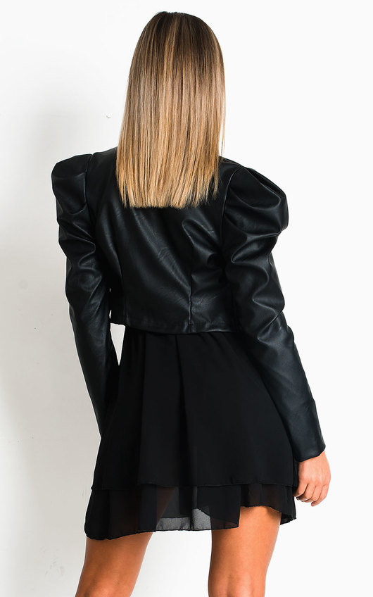 Robyn Faux Leather Puff Sleeve Jacket Robyn Faux Leather Puff Sleeve Jacket