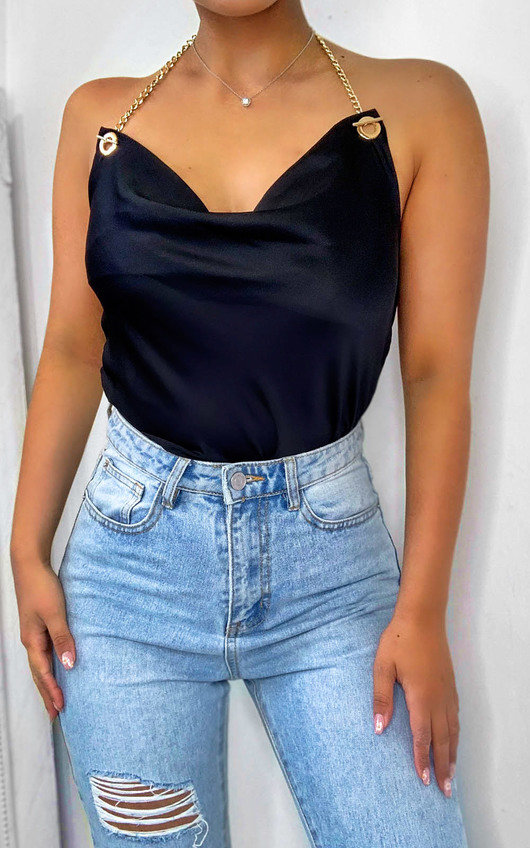 Serena Satin Chain Strap Cami Top Serena Satin Chain Strap Cami Top
