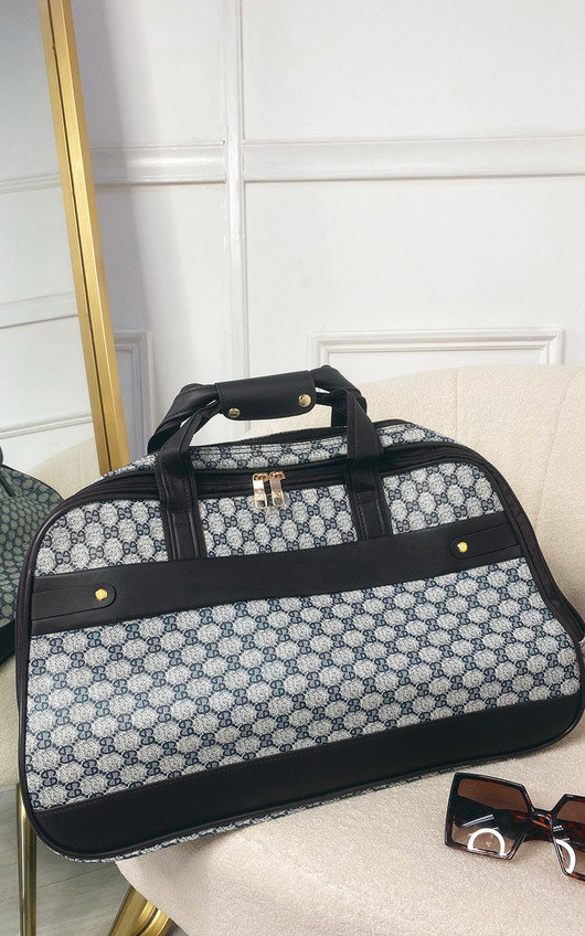 Thea Checked Print Travel Large Trolley Bag Thea Checked Print Travel Large Trolley Bag