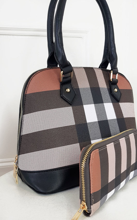 Una Check Print Handbag Una Check Print Handbag