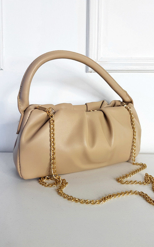 Veronica Faux Leather Shoulder Bag with Chain Detail Veronica Faux Leather Shoulder Bag with Chain Detail