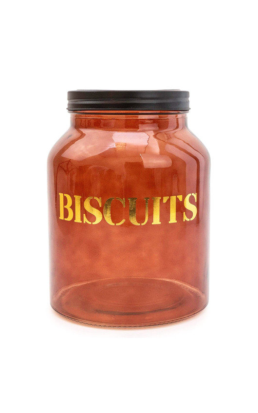 Vintage Amber Gold Glass Biscuit Storage Jar Vintage Amber Gold Glass Biscuit Storage Jar