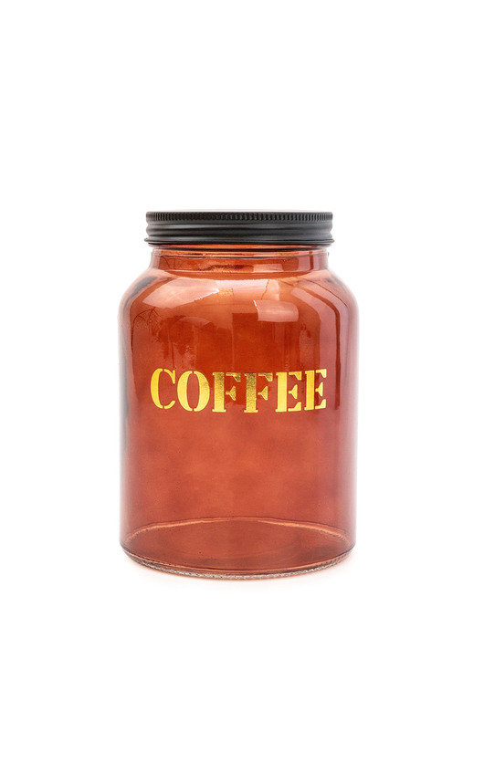 Vintage Amber Gold Glass Coffee Storage Jar Vintage Amber Gold Glass Coffee Storage Jar