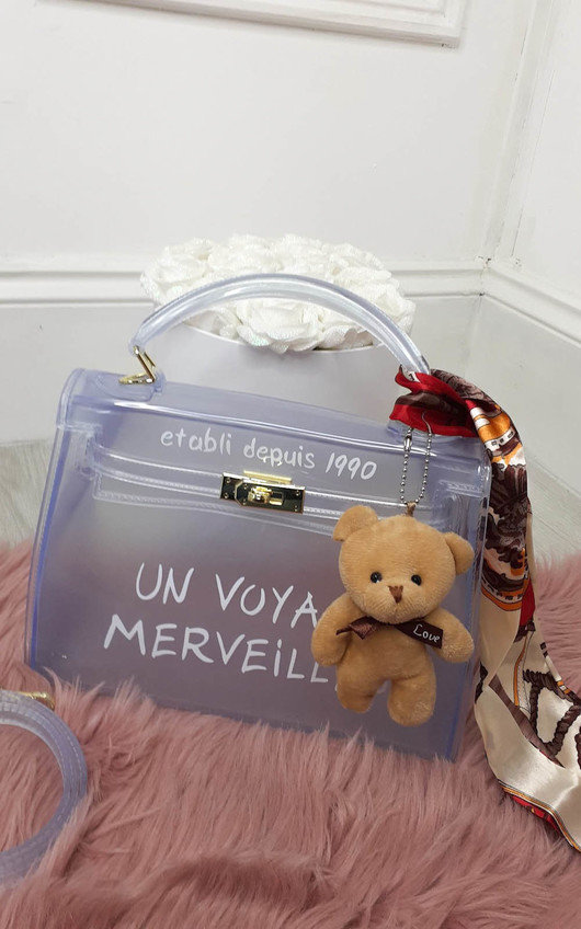Xanthe Clear Slogan Handbag Xanthe Clear Slogan Handbag