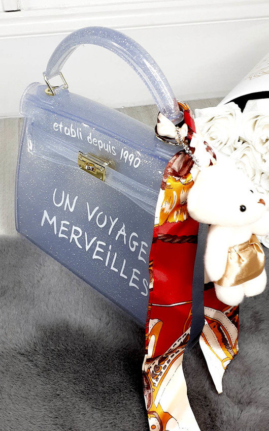Xanthe Clear Slogan Handbag Xanthe Clear Slogan Handbag