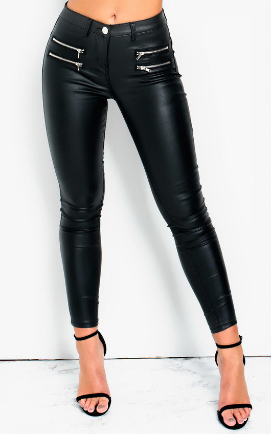 Zendaya Skinny Mid Rise Coated Jeans Zendaya Skinny Mid Rise Coated Jeans