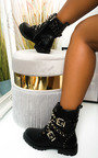 Blake Buckle Studded Biker Boots  Thumbnail