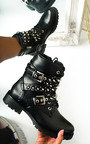 Blake Buckle Studded Biker Boots  Thumbnail