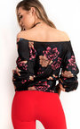 Kylie  Floral Ruffled Kimono Wrap Top Thumbnail