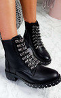 IKRUSH Womens Mitchel Lace Up Biker Boots IKRUSH Womens Mitchel Lace Up Biker Boots