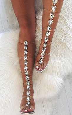embellished perspex heels