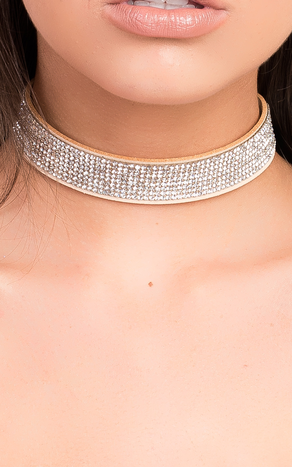 Maria Suede Diamante Choker