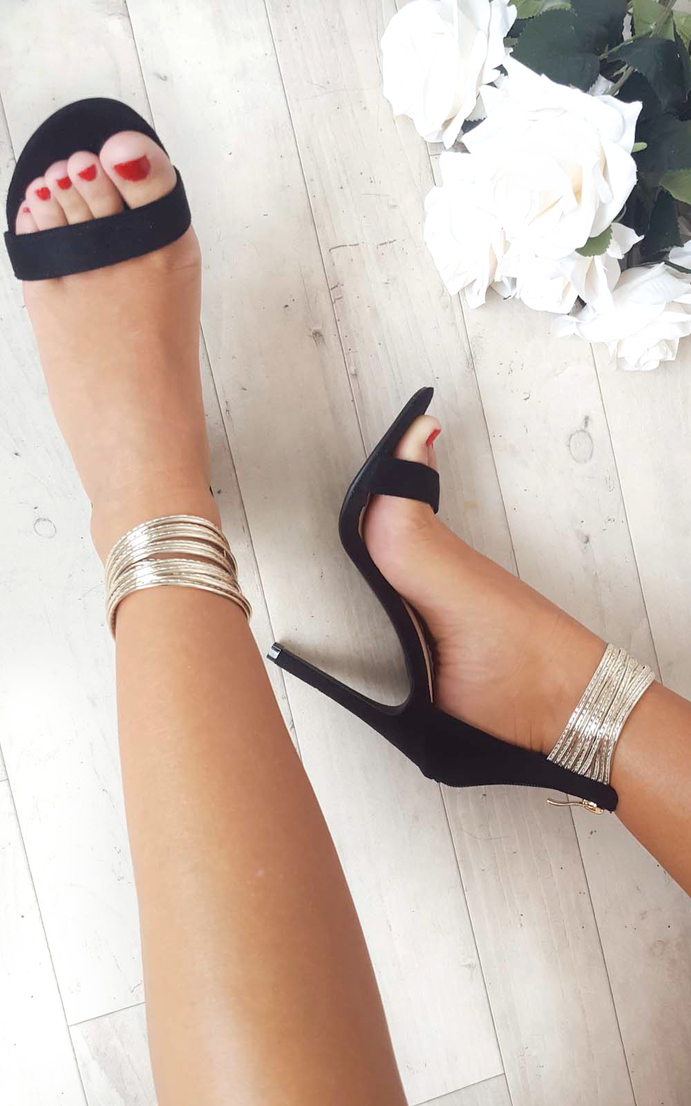 Enya Anklet Faux Suede Barely There Heels Enya Anklet Faux Suede Barely There Heels
