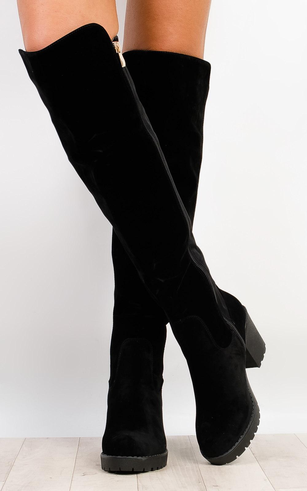 Gracie Velour Knee High Boots Thumbnail Gracie Velour Knee High Boots Thumbnail
