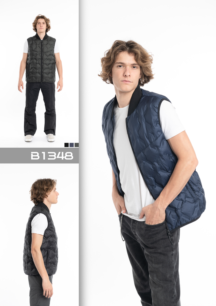 George Quilted Vest Jacket with Zip Detail Thumbnail George Quilted Vest Jacket with Zip Detail Thumbnail