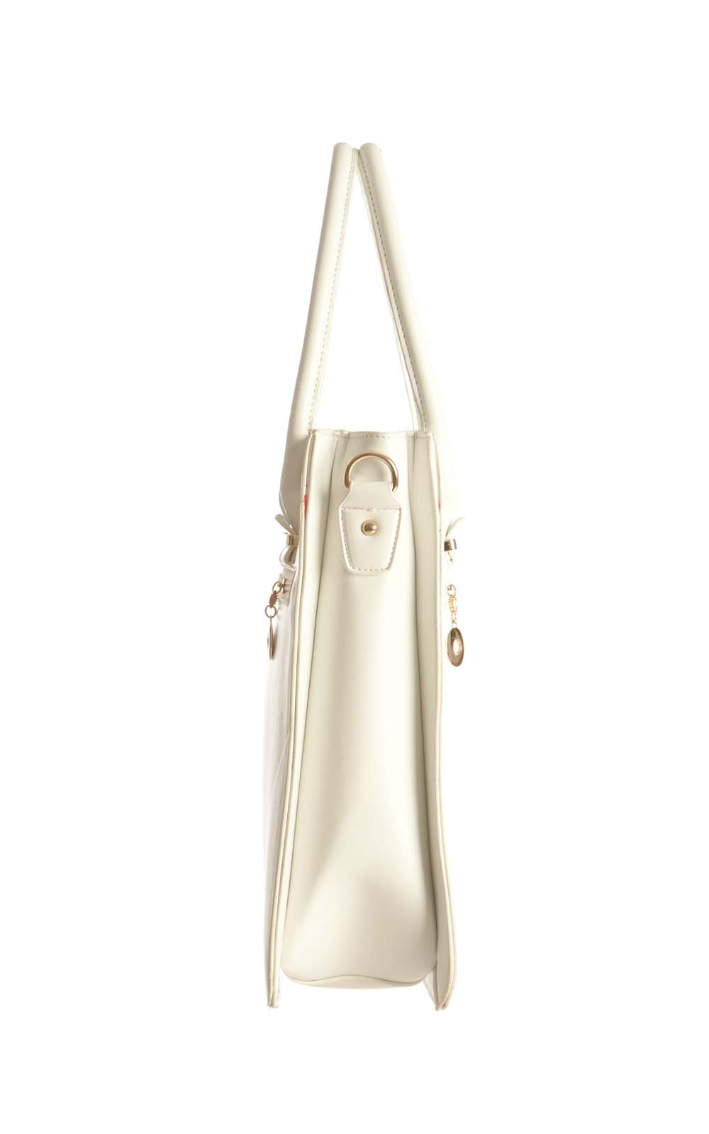 Dacie White Leather Style Handbag Thumbnail