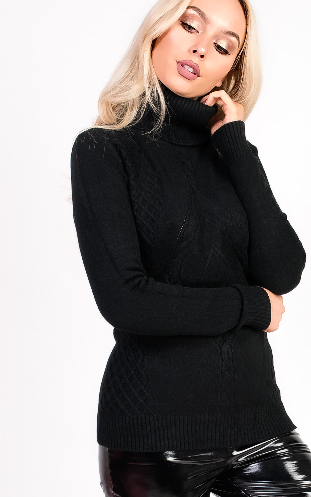 Bryony Knitted Polo Neck Jumper Thumbnail Bryony Knitted Polo Neck Jumper Thumbnail