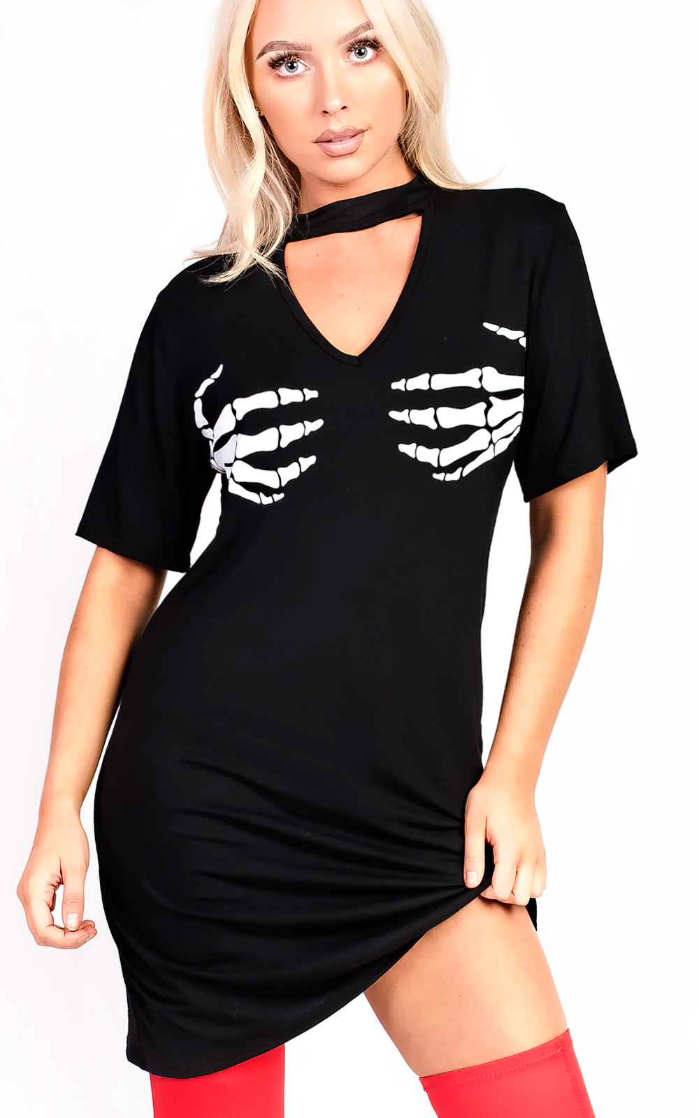 Skeleton Fancy Short Sleeved Dress 