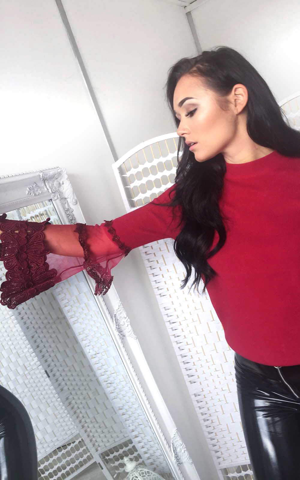 Jayla Embroidered Flare Sleeve Stretch Jumper Thumbnail Jayla Embroidered Flare Sleeve Stretch Jumper Thumbnail